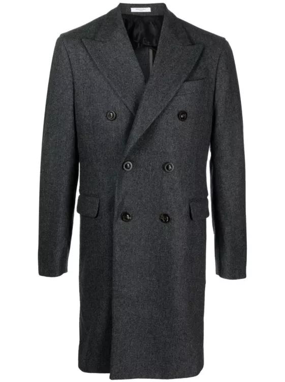 Boglioli Grey Wool Coat Grey