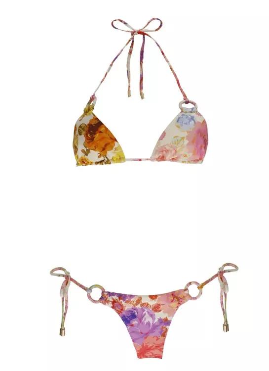 Zimmermann Raie Ring Tie Bikini Multicolor