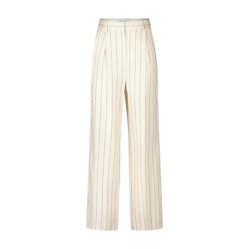 LouLou  Luftige High Waist Stoffhose Beige