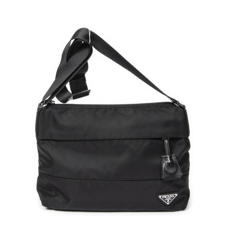 Prada Crossbody Bag Horizontal Zip Messenger schwarz