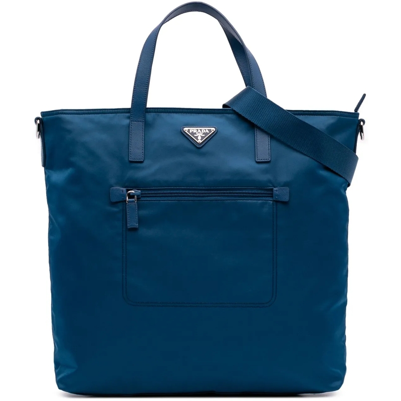 Prada Sac à bandoulière Tessuto Zip Top Convertible Tote blau