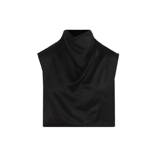 Saint Laurent Sleeveless Cropped Blouse Black 