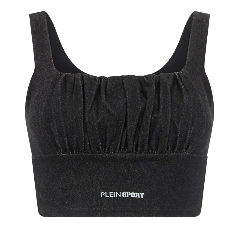 Plein Sport Top Top Denim Touch Ps schwarz