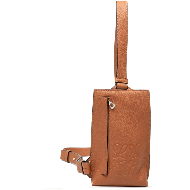 Loewe Schultertasche Soft Grained Calfskin Vertical T Pocket Crossbody braun
