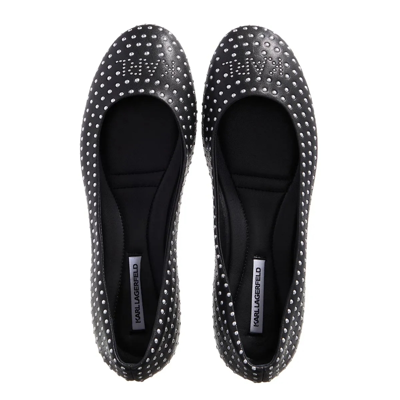 Karl Lagerfeld Ballerinas Karo Microstudf Pump Black PU w/Silver(Image 5)
