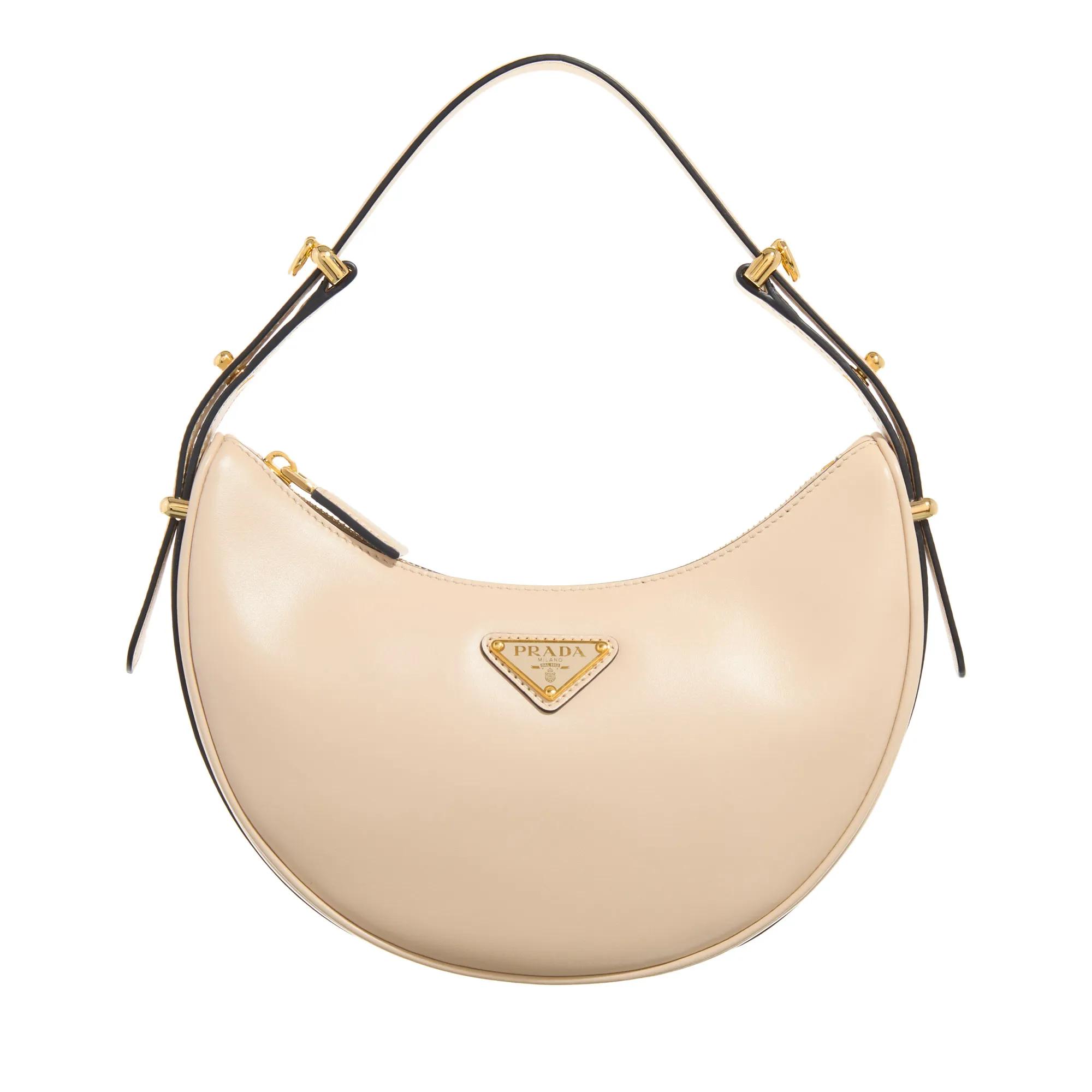 Prada Hobo Bag - Arqué Leather Shoulder Bag - Gr. unisize - in Beige - für Damen