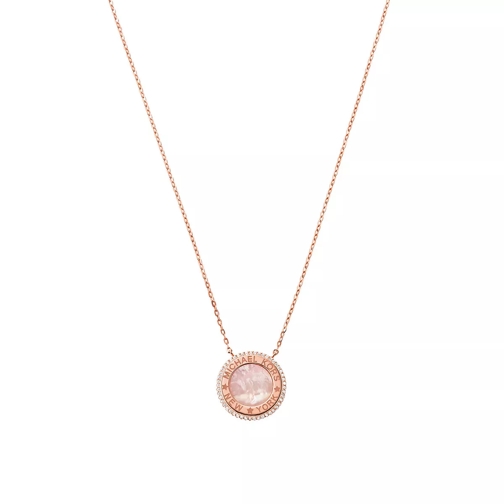 Michael Kors 14k Gold-Plated Focal Stone Pendant Necklace Rose Gold-Tone Collier court