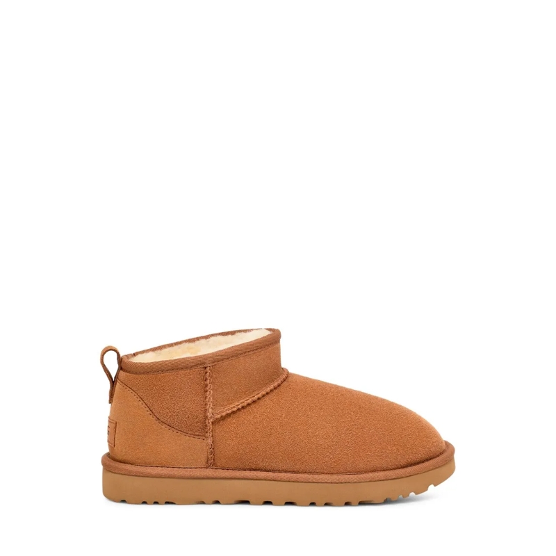 UGG Bottes Ankle Boots With Asymmetrical Top Edge And Overloc Orange