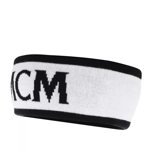 MCM Intarsia Logo Headband White Lång sjal över axlar