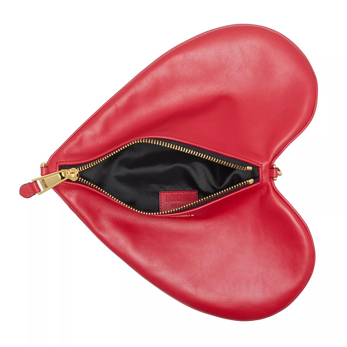 Moschino Pochettes Heart Shoulder Bag in rood