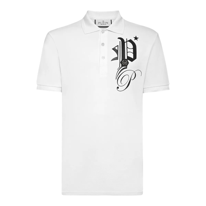Philipp Plein Top Poloshirt Gothic Plein weiss