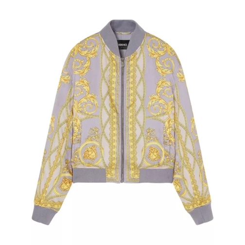 Versace La Coupe Des Dieux Multicolor Bomber Jacket Grey 