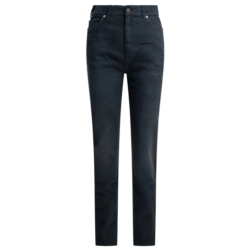 Balenciaga Jeans High-Waisted Fitted Skinny Jeans With Washed Effec Black
