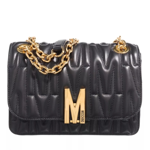 Moschino "M" Group Quilted Fantasia Nero Crossbody Bag