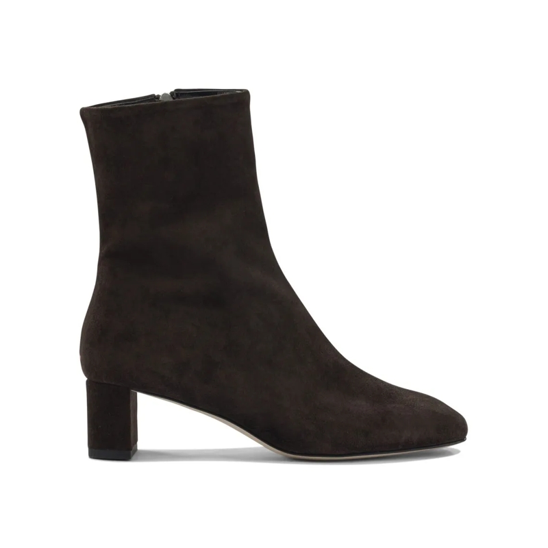 Aeydē Laarzen Brown Suede Ankle Boots With Square Toe Brown