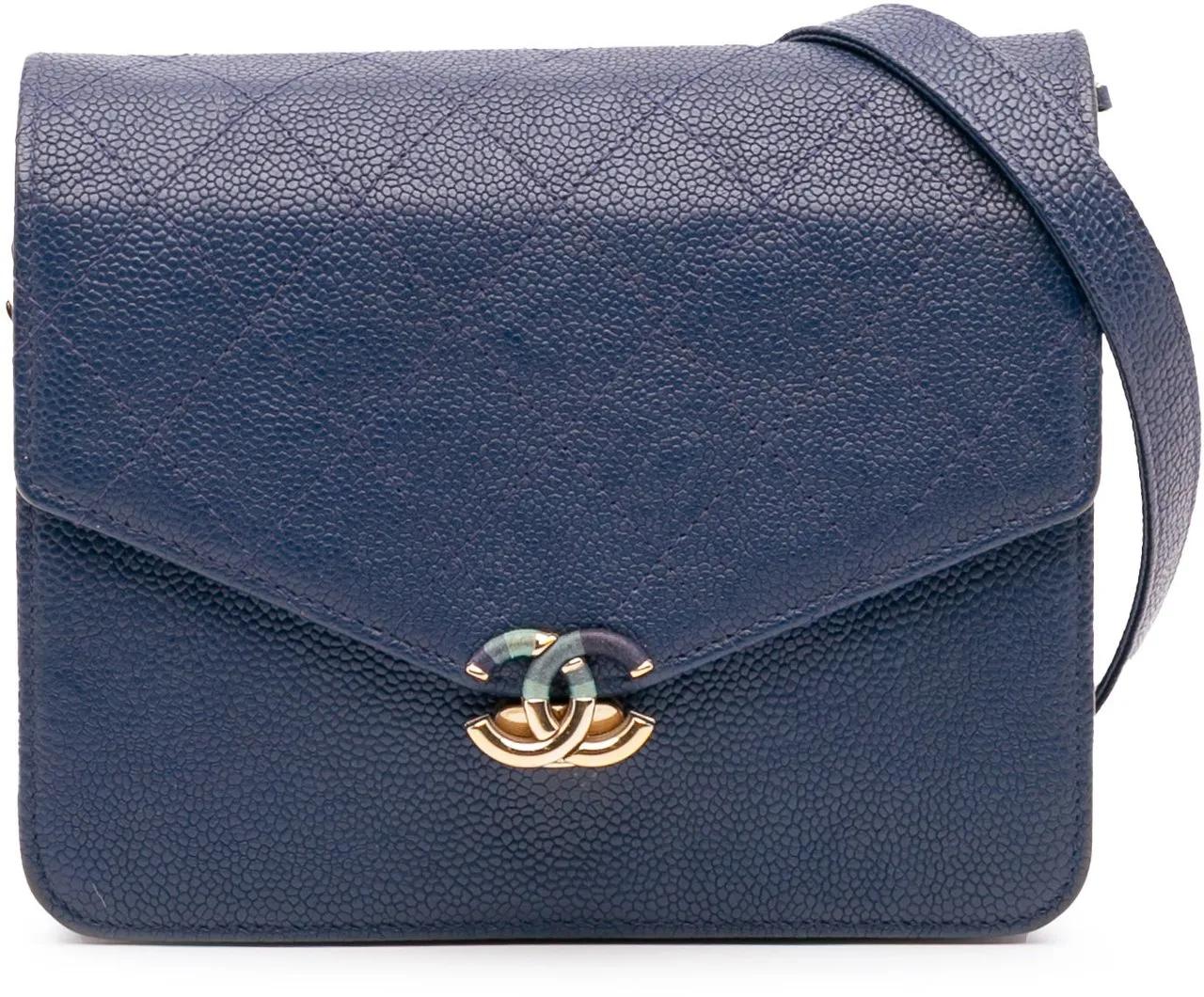 Chanel Hobo Bags - Paris Cuba Square Quilted Caviar Thread Around Wal - Gr. unisize - in Blau - für Damen