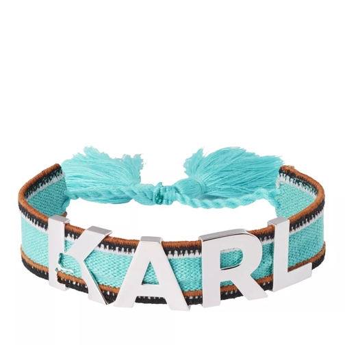 Karl Lagerfeld K/Woven Metal Logo Bracelet Teal Armband