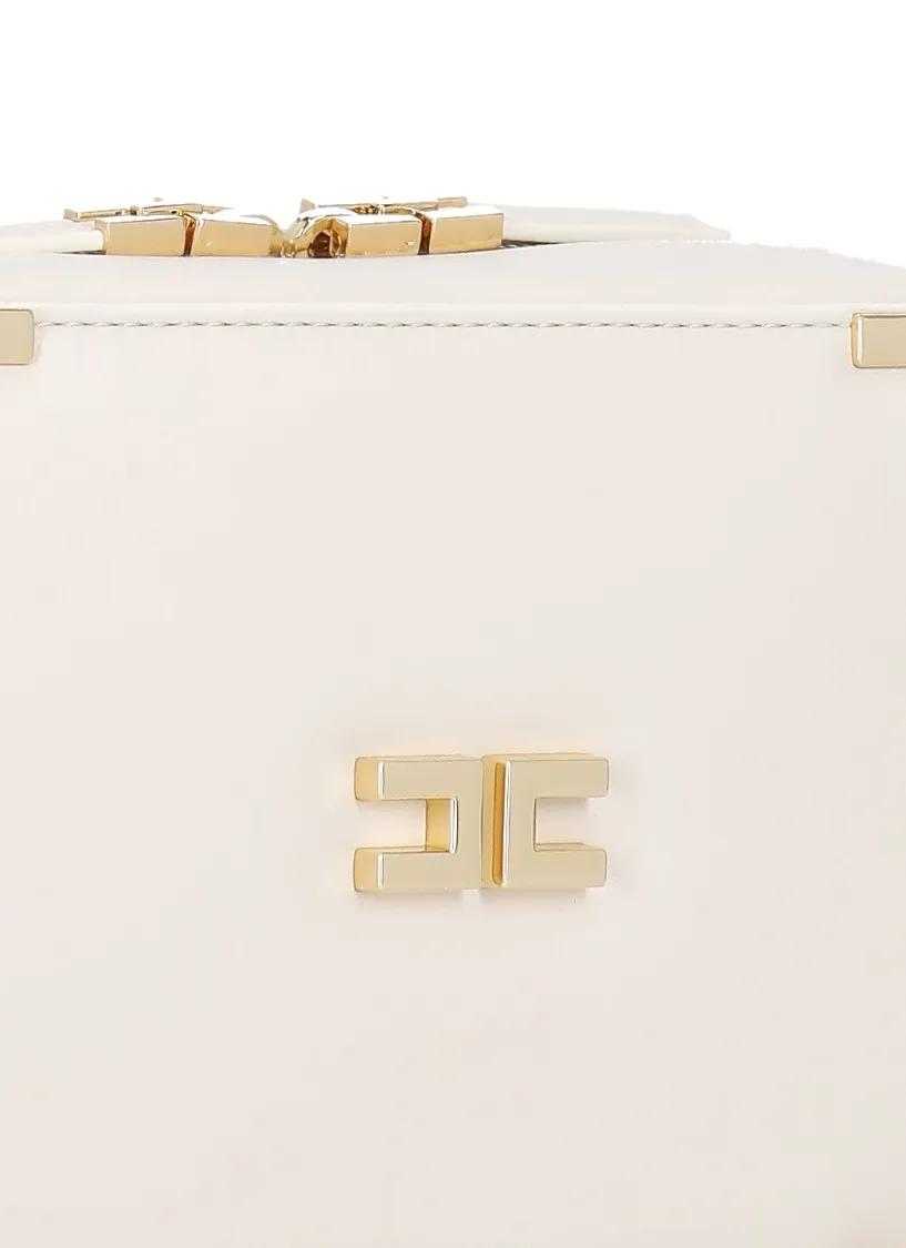 Elisabetta Franchi Shoppers Bag With Logo in beige