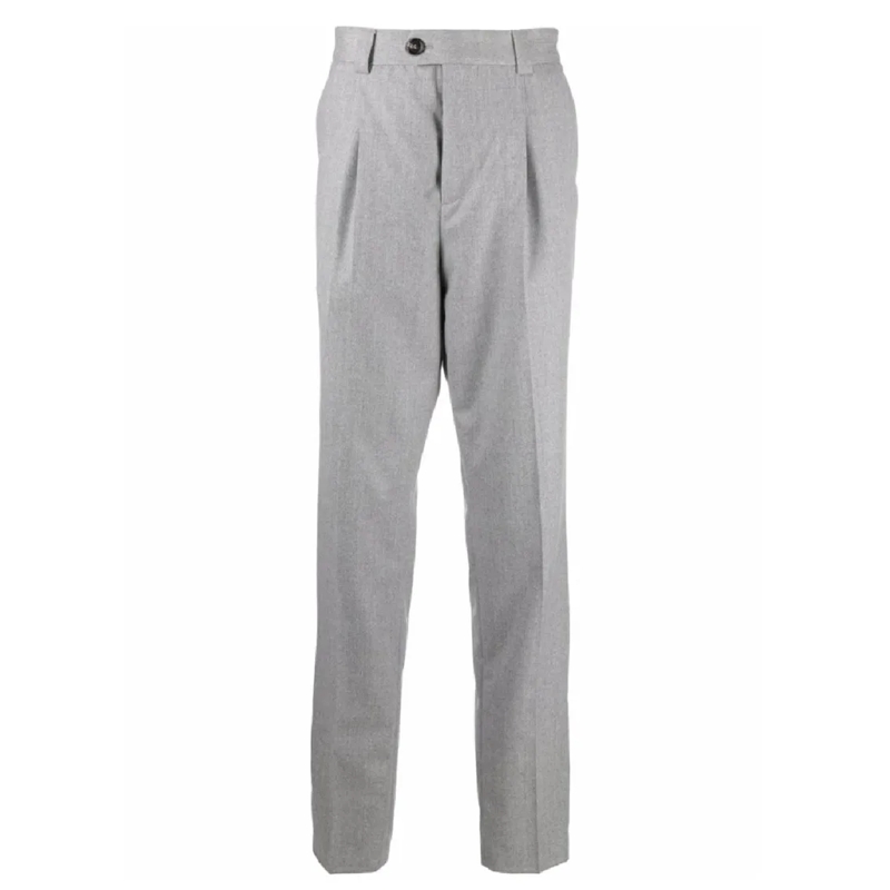 Brunello Cucinelli Anzugshose Tailored Grey Trousers With Subtle Pleat Detail Grey