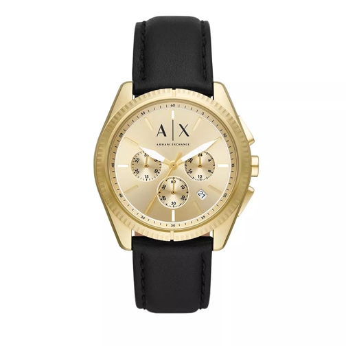 Armani Exchange Chronograph  Leather Watch Black Chronograph