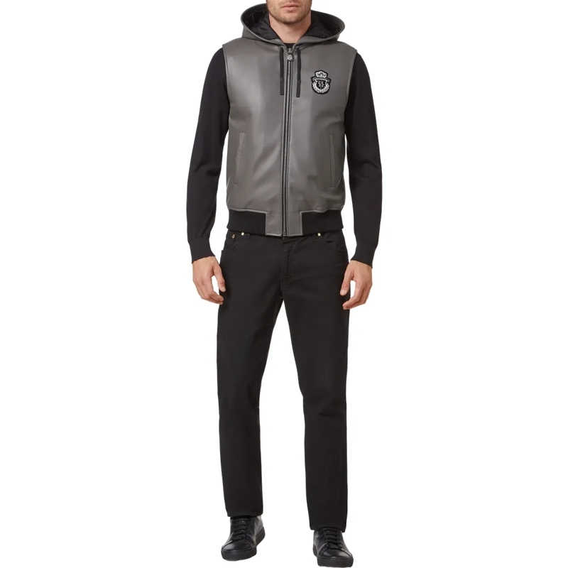 BILLIONAIRE Weste Lederweste grau(Image 3)