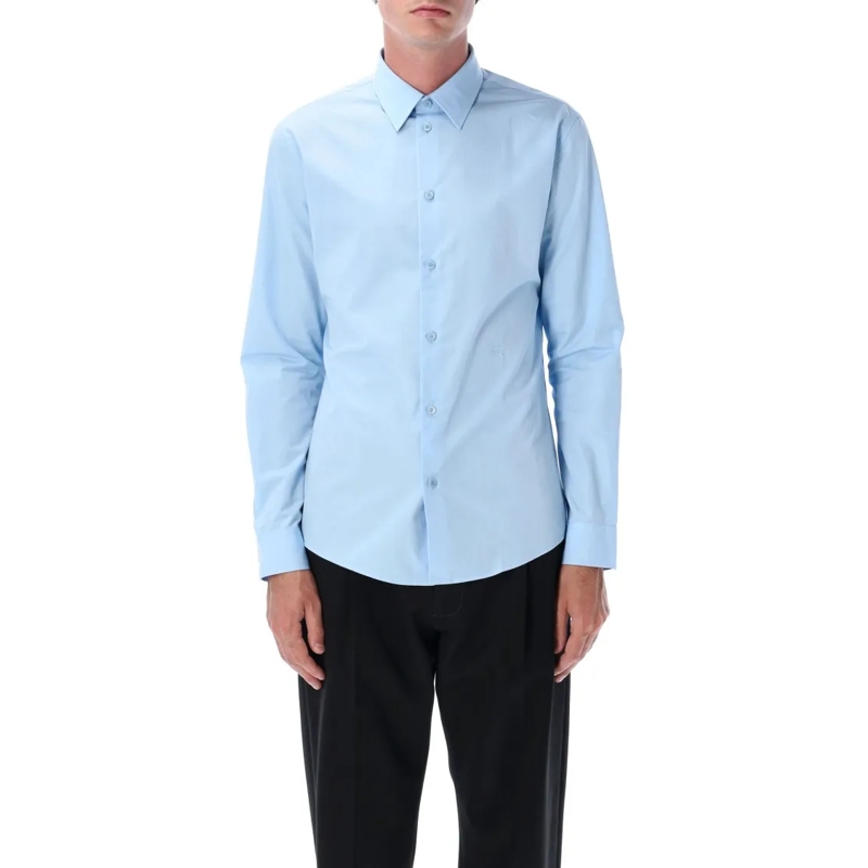 Burberry Chemise Slim Fit Cotton Shirt Blue