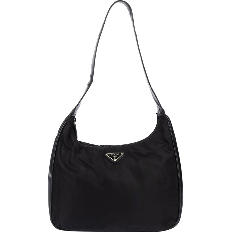 Prada Tote Prada Black Nylon Triangle Shoulder Bag schwarz