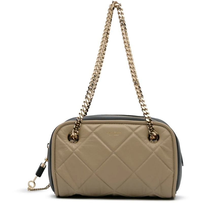 Burberry Schultertasche Quilted Cube Chain Shoulder Bag braun