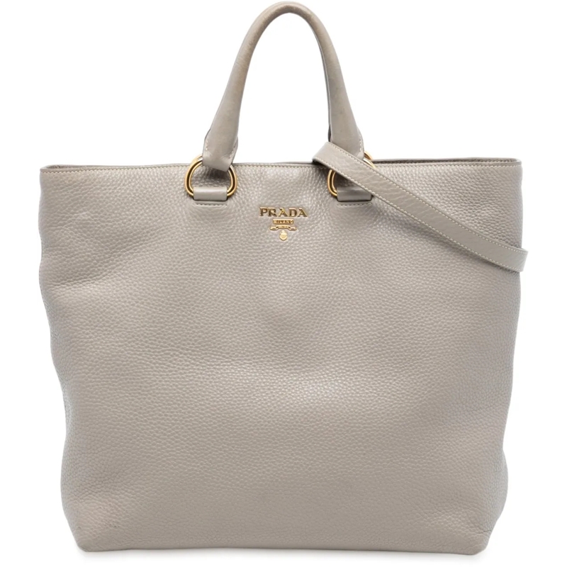 Prada Sac à bandoulière Vitello Daino Open Convertible Tote grau