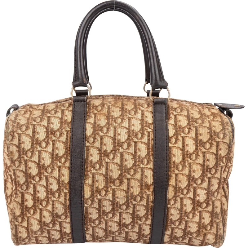 Christian Dior Schultertasche Christian Dior Trotter Monogram Boston 30 Handbag braun