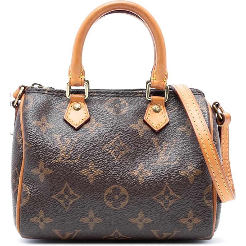 Louis Vuitton Schultertasche Monogram Nano Speedy Bandouliere braun