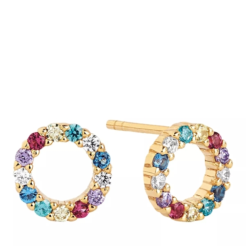 Sif Jakobs Jewellery Biella Uno Piccolo Earrings Multicoloured Zirconia 18K Gold Plated Ohrstecker