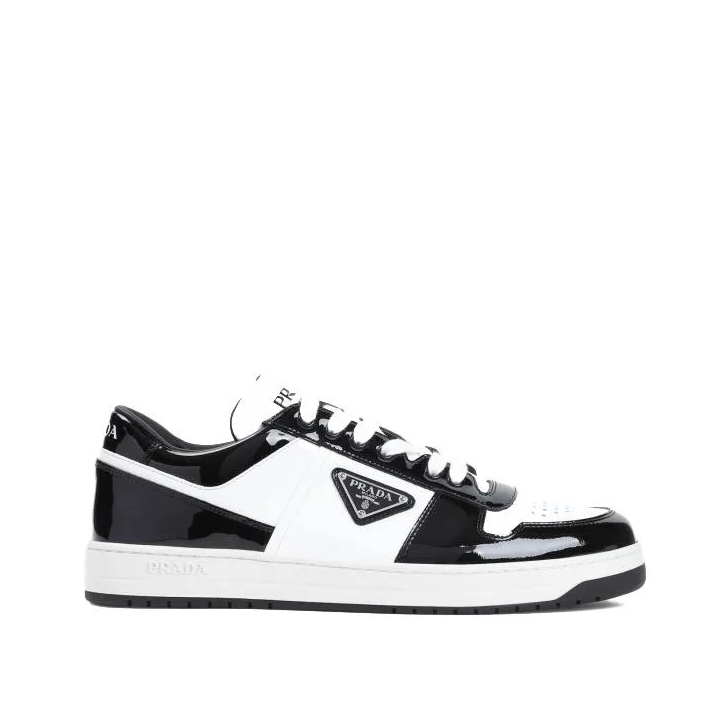 Prada Black Calf Leather Lace Up Shoes Black Low Top Sneaker