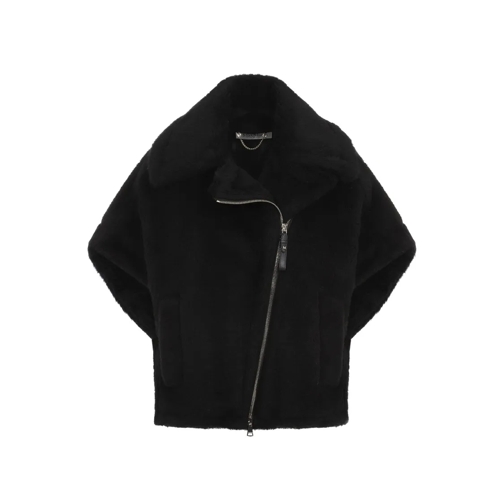 Max Mara Teddy Zip Cape Black Capo