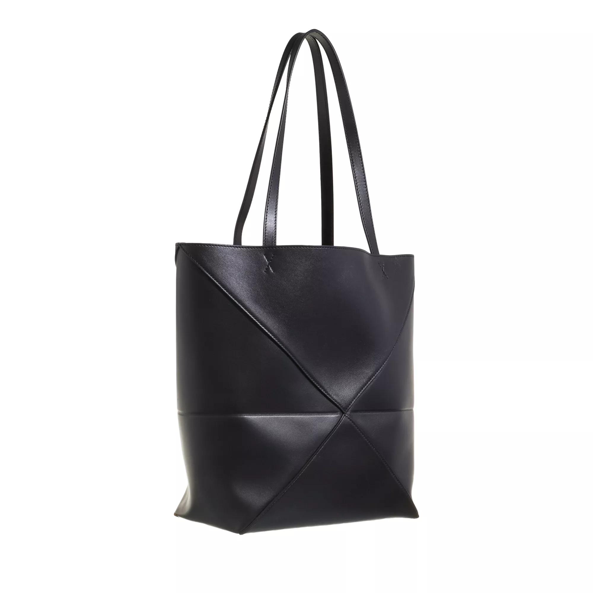 Loewe Shoppers Puzzle Fold Tote Calfskin in zwart
