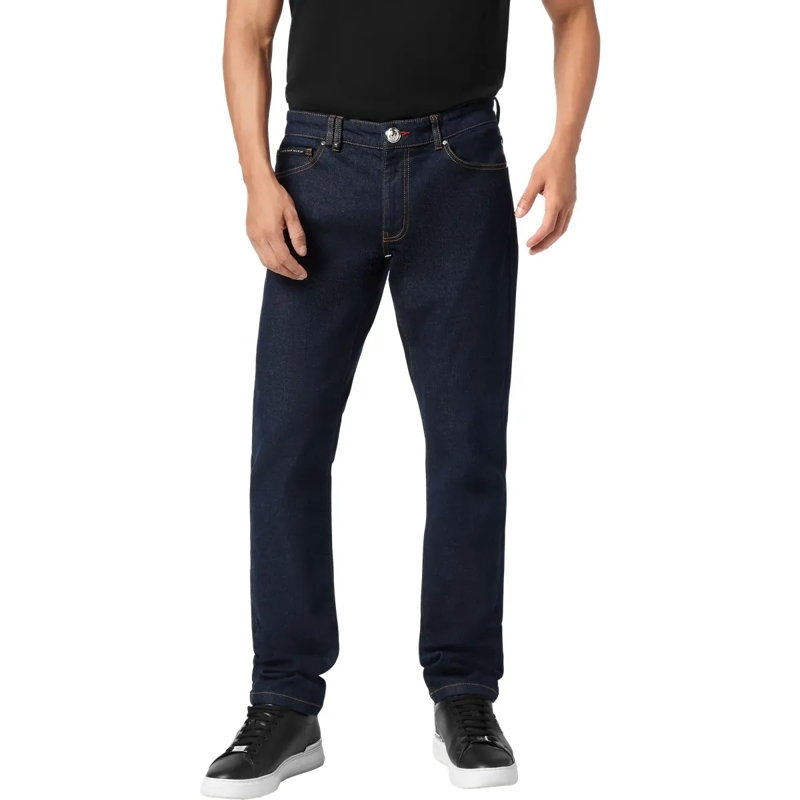 Philipp Plein Jeans mit geradem Bein Supergerader Schnitt dunkel-blau(Image 3)