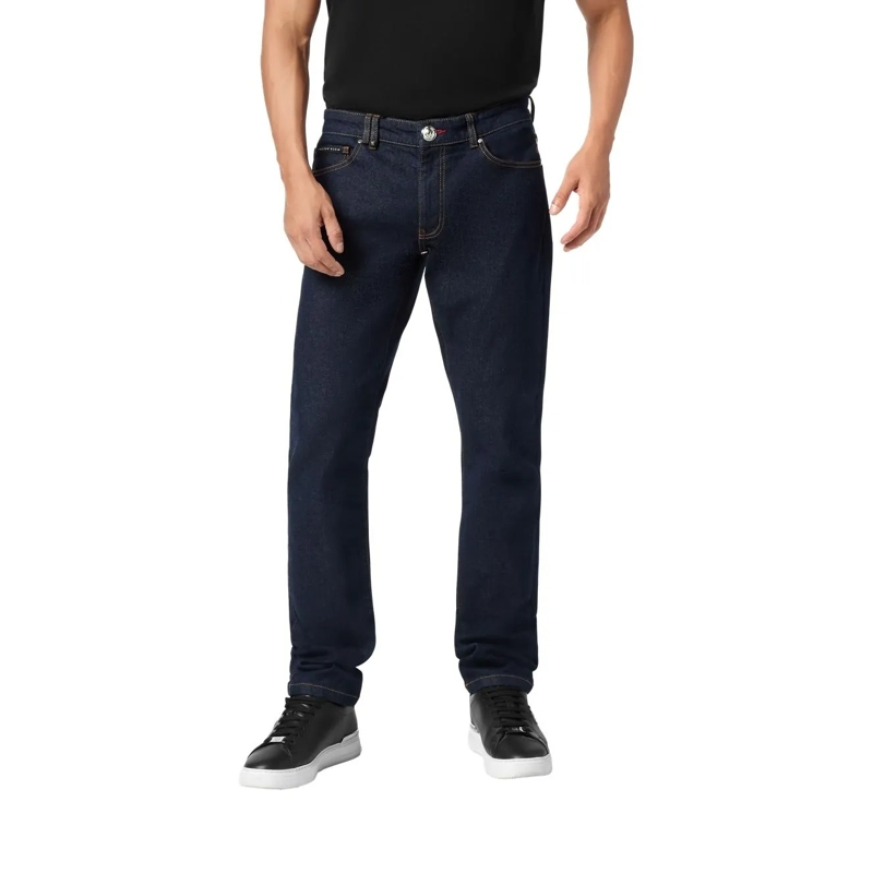 Philipp Plein Jeans mit geradem Bein Supergerader Schnitt dunkel-blau(Image 2)