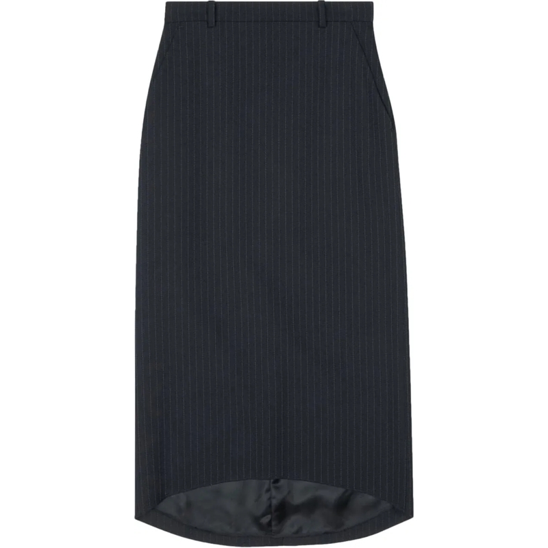 Balenciaga Midirock Hourglass Pinstripe Pencil  Skirt schwarz