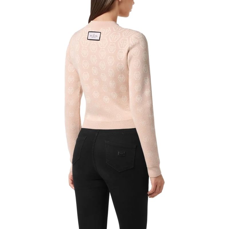 Philipp Plein  Pullover Round Neck Ls Monogram beige(Image 2)