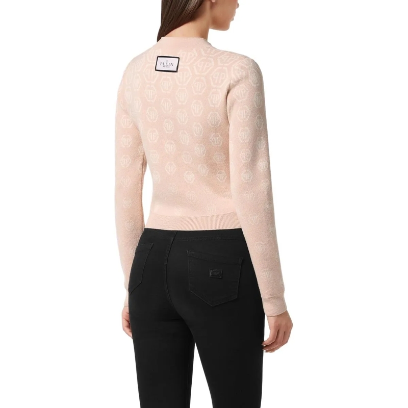 Philipp Plein Pullover Pullover Round Neck Ls Monogram beige(Image 4)