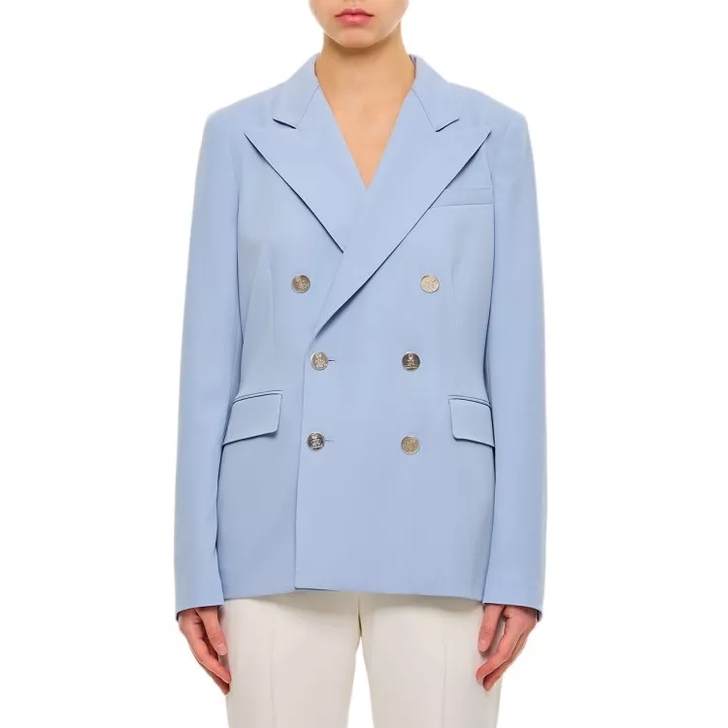 Ralph Lauren Camden Wool Gabardine Double-Breasted Jacket Blue