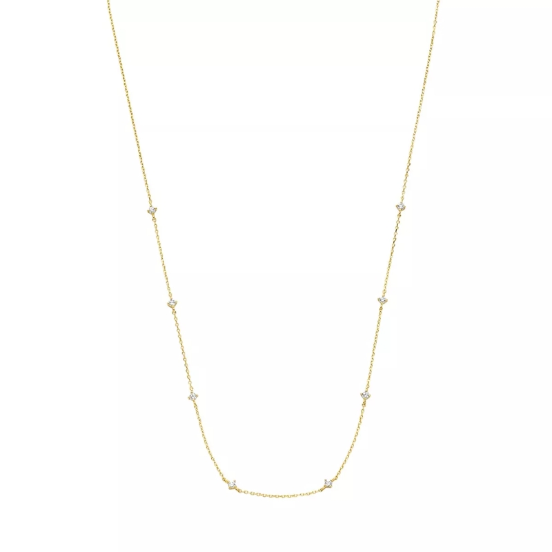 Isabel Bernard Collier court Rivoli Esmée 14 karat necklace with zirconia Gold
