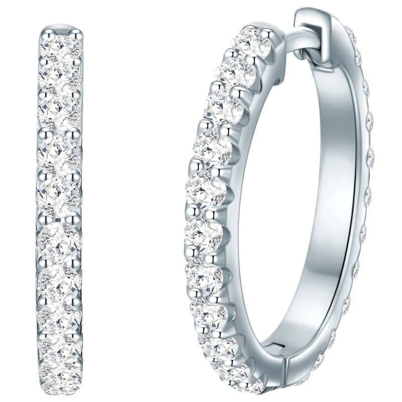 Trilani Ohrhänger Sterling Silber Creolen Zirkonia silber