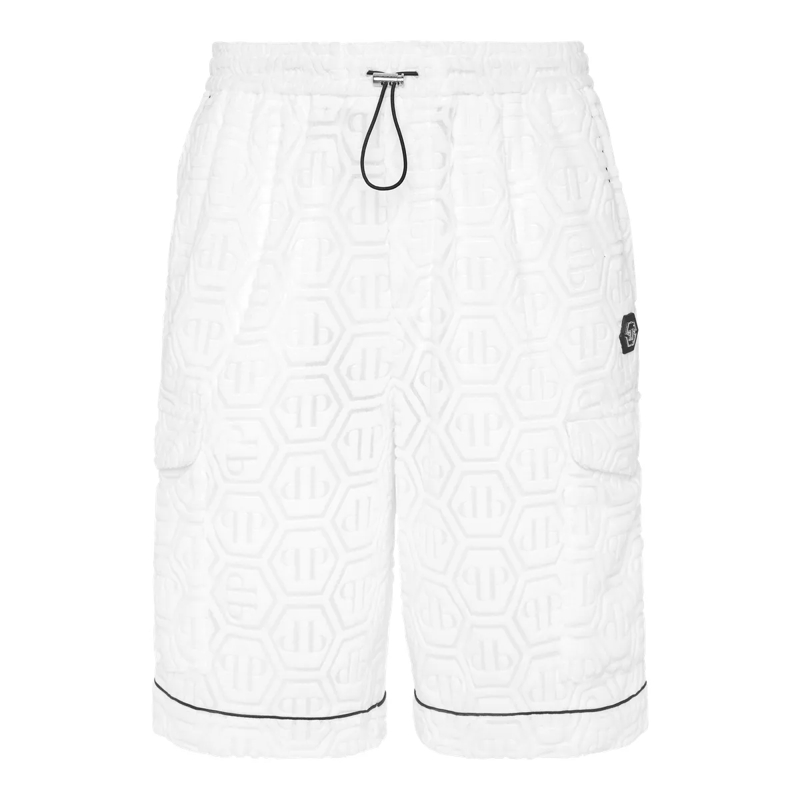 Philipp Plein Shorts Kurze Hosen Monogram weiss