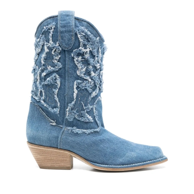 Vic Matié Stiefel Mid-Calf Denim Boots Blue