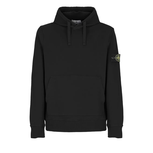 Stone Island Hoodie Black Cotton Hoodie With Logo Black