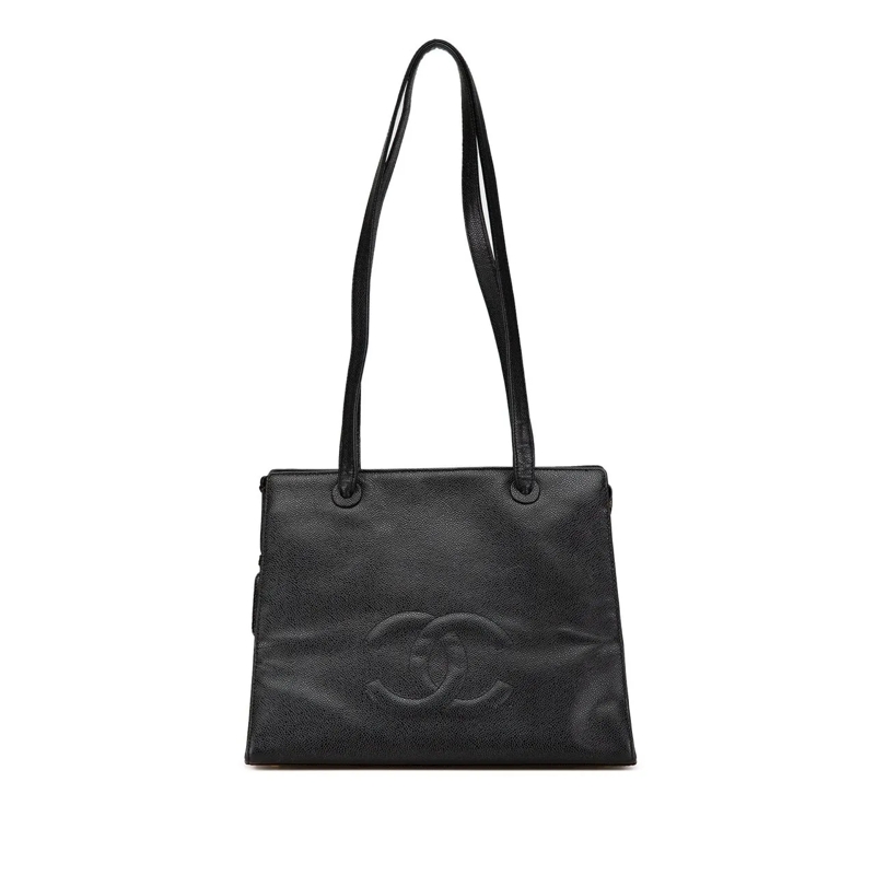 Chanel Sac à bandoulière CC Caviar Leather Tote schwarz