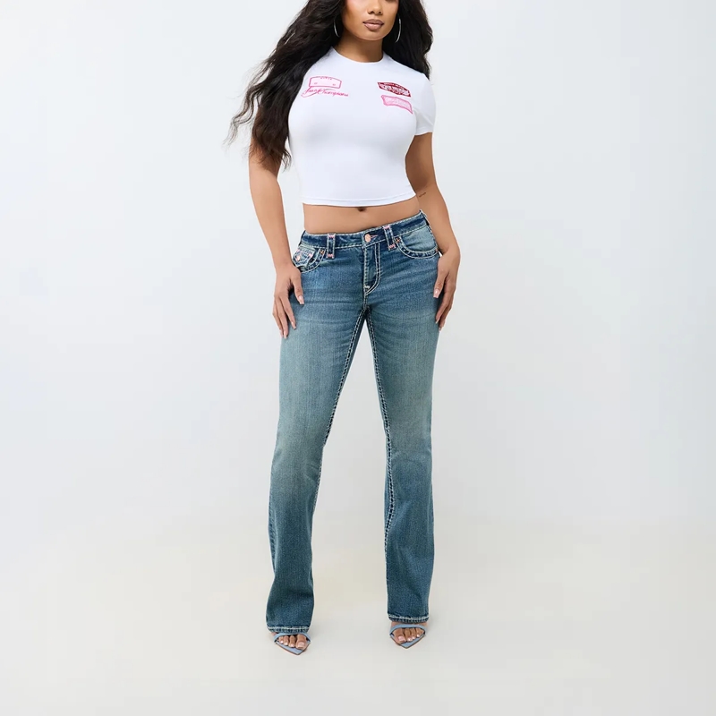 True Religion Bootcut-Jeans - Mid Rise- Bootcut-Jeans- Schmale Passform an H blau(Image 2)