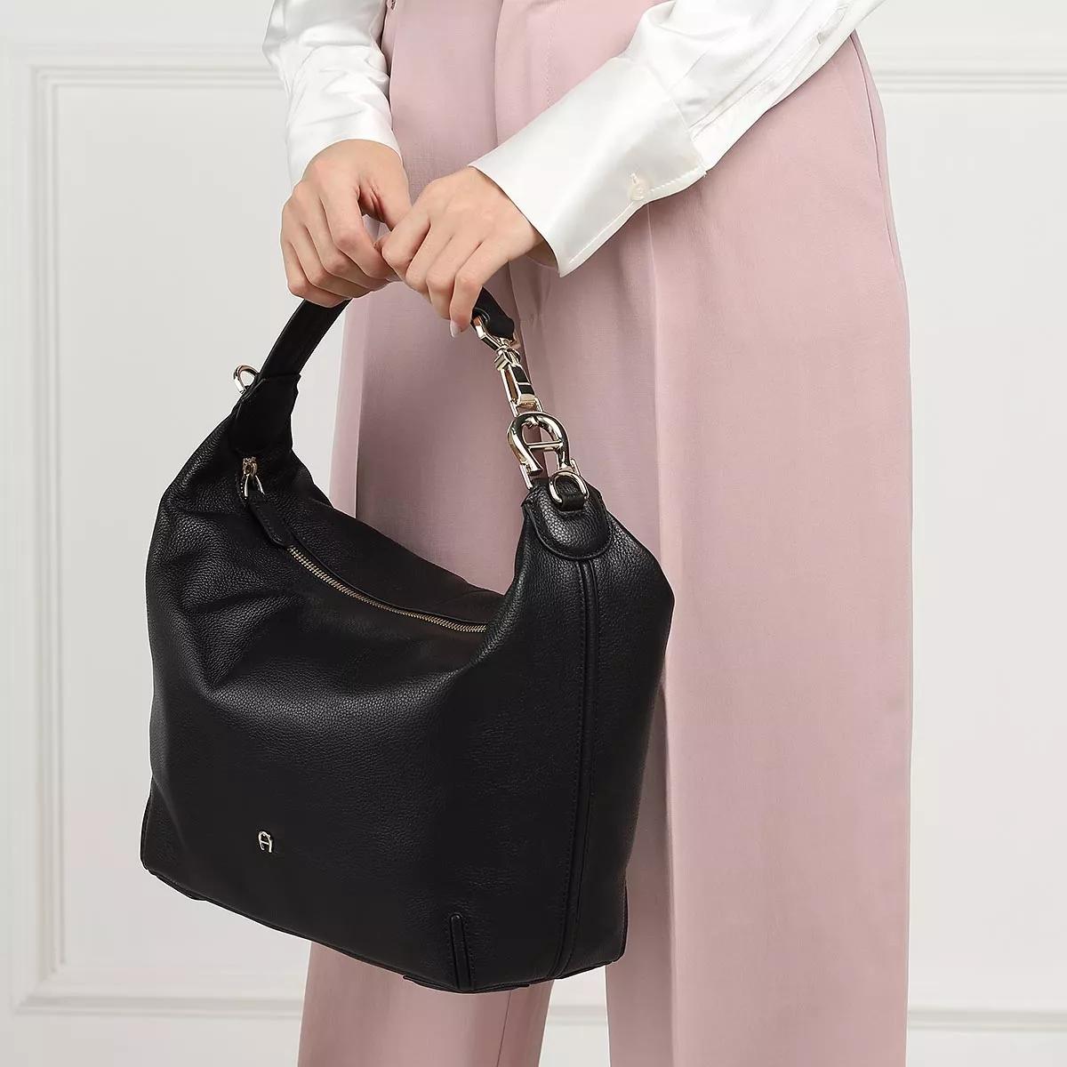 AIGNER Pale Black Hobo Bag