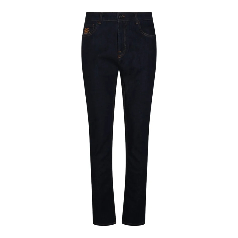 Etro Jeans Straight Cut Blue Denim Jeans Blue